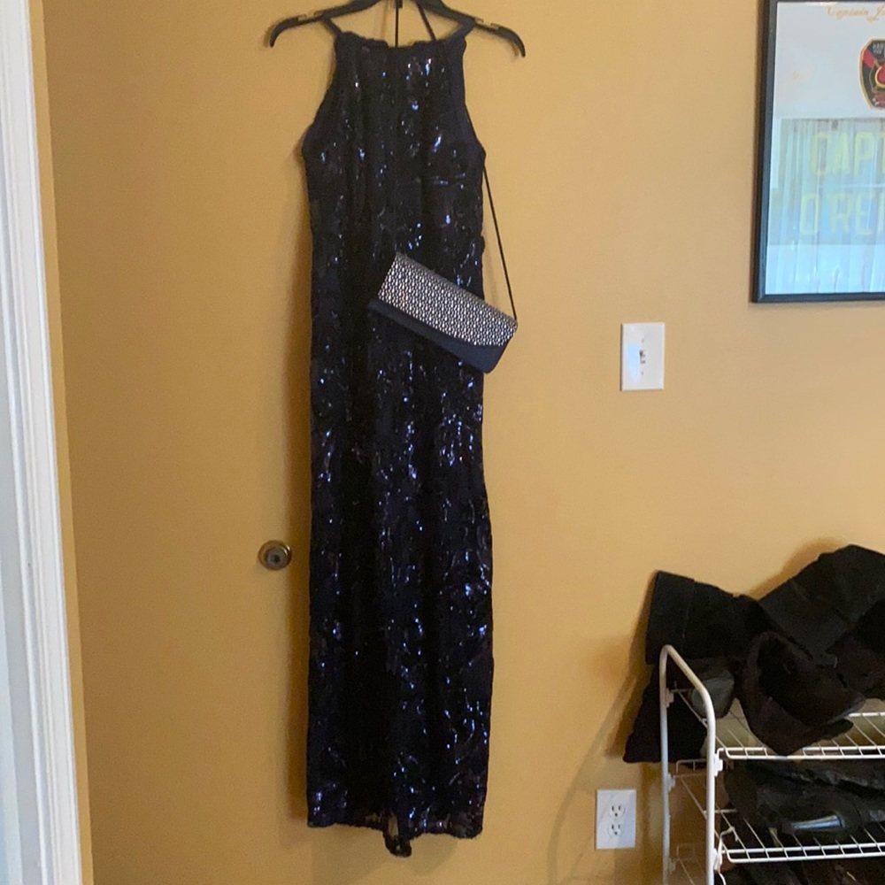 Navy blue evening gown